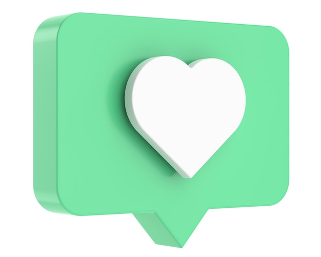 Como el icono del icono del amor ilustración en 3D