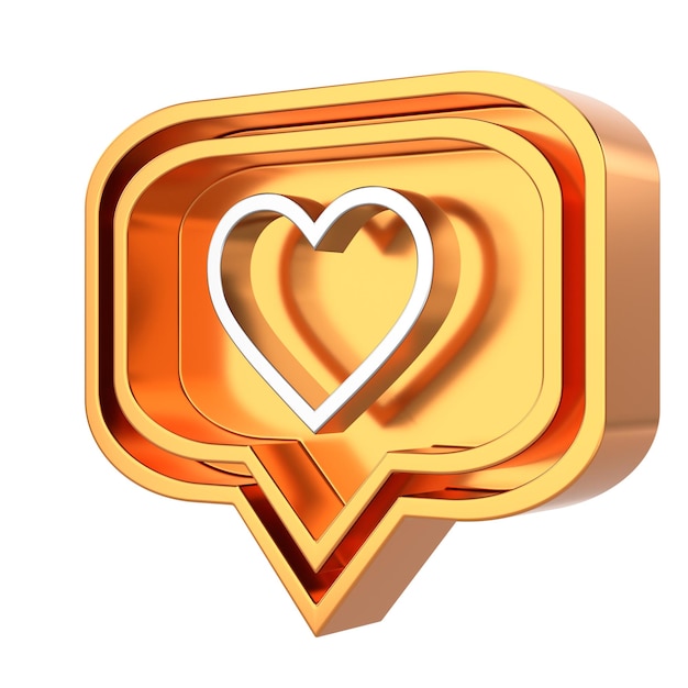 Como el icono del icono del amor ilustración en 3D