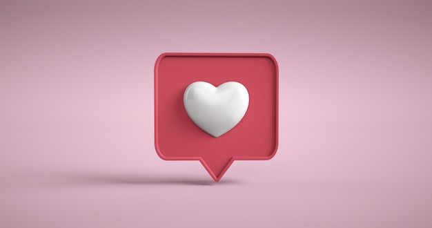 Como el icono de notificación El icono de la aplicación de la red social Ilustración 3D