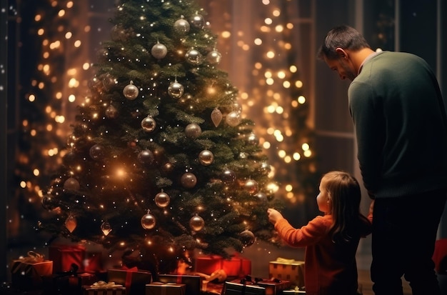 Foto como preparar uma árvore de natal para a família