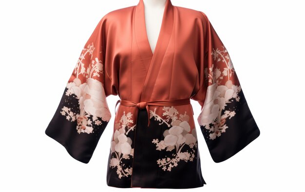 Comodísima chaqueta de kimono aislada sobre un fondo blanco