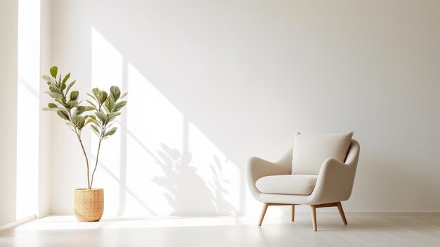 Foto un cómodo sillón en un piso de parquet