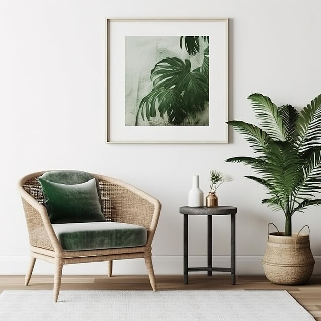 Foto un cómodo sillón en un piso de parquet