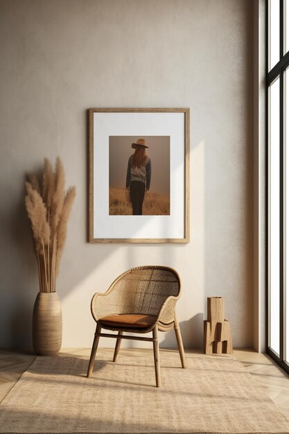 Foto un cómodo sillón en un piso de parquet