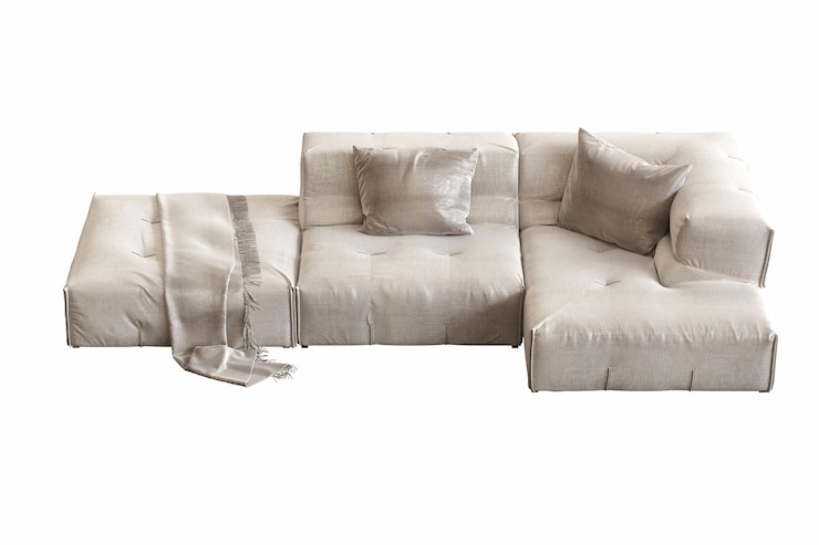 Foto cómodo sofá suave aislado sobre fondo blanco muebles interiores ilustración 3d cg render