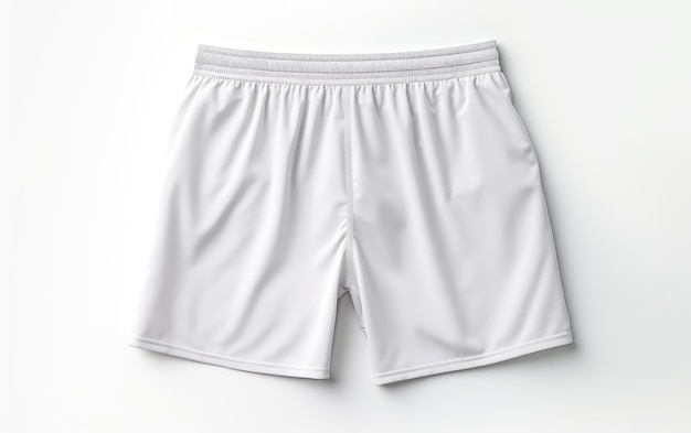 Cómodos pantalones cortos deportivos de color blanco aislados sobre fondo blanco