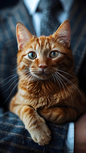 Un compañero de gato caprichoso Una serie de fotos realistas celebrando el Día de Traer a tu gato al trabajo