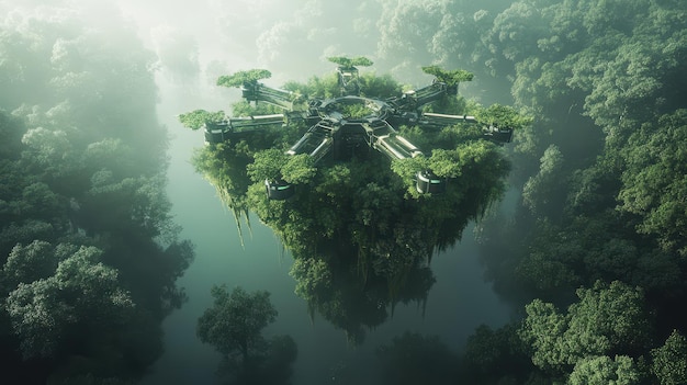 Compañía de reforestación basada en drones estilo de ecología automatizada por idea24club