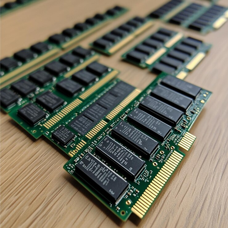 Foto comparación de diferentes tipos de módulos de ram como ddr3 ddr4 y ddr5
