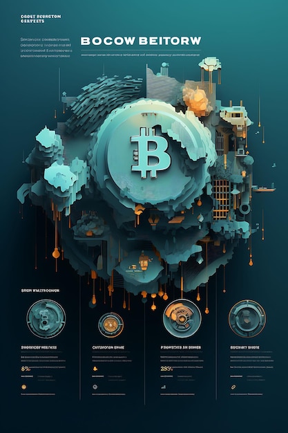 Foto comparación del servicio de fideicomiso de bitcoin con las características del servicio e ilustración idea de fondo creativa