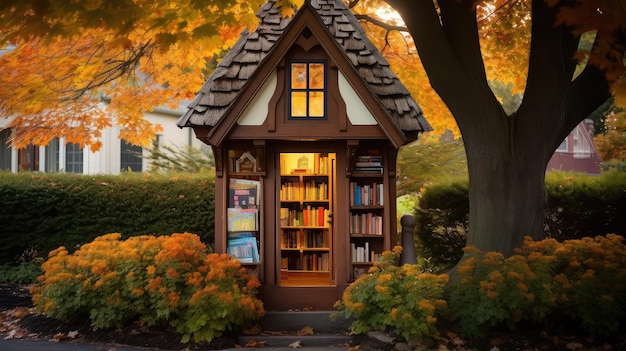 Foto compartiendo una pequeña biblioteca