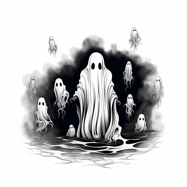 Compartilhar Fantasma de Halloween desenhado à mão