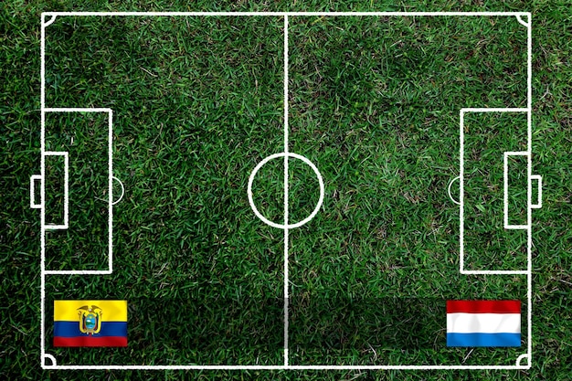 Competição da Copa de Futebol entre o Equador nacional e a Holanda nacional