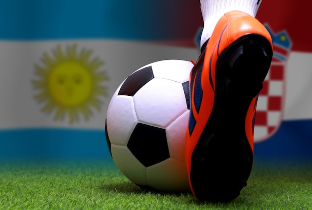 Competição da Taça de Futebol entre a Argentina nacional e a Croácia nacional