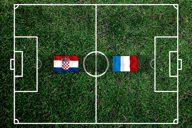 Competição da Taça de Futebol entre a Croácia nacional e a França nacional