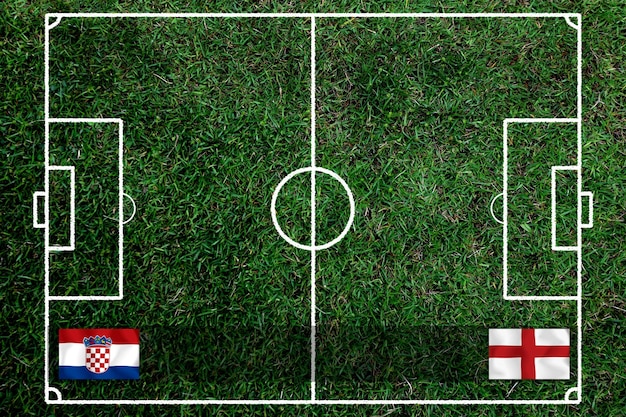 Competição da Taça de Futebol entre a Croácia nacional e a Inglaterra nacional