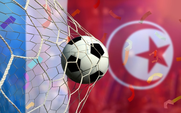 Competição da Taça de Futebol entre a França nacional e a Tunísia nacional