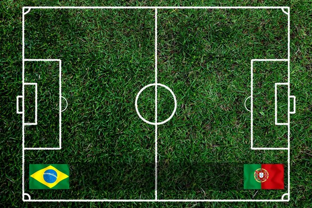 Competição da Taça de Futebol entre o nacional Brasil e o nacional português