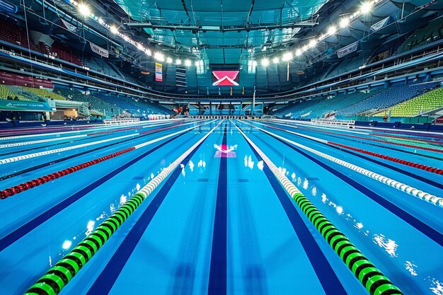 Competição Piscina pronta à espera dos atletas na Arena de Desportos Indoor