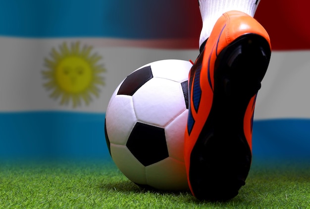 Competición de la Copa de Fútbol entre el nacional de Holanda y el nacional de Argentina