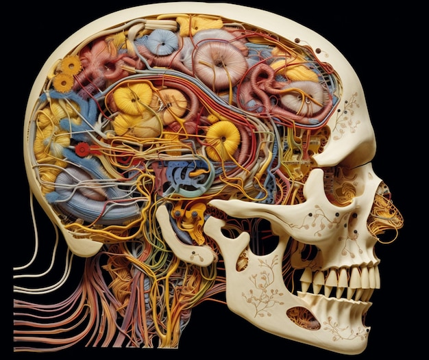 Foto la complejidad del cerebro humano.