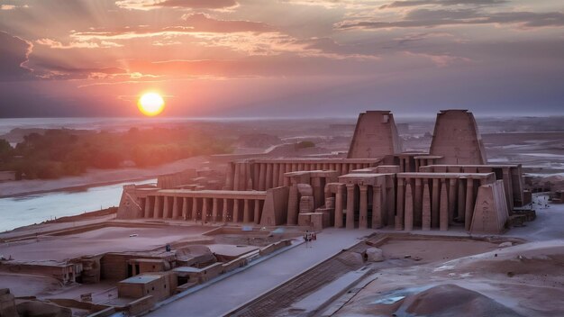 Foto el complejo del templo de karnak muy hermoso cielo de lujo egipto áfrica