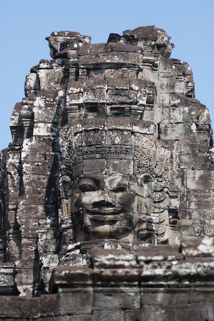 Complexo de templos de Bayon em Ankor Wat Camboja