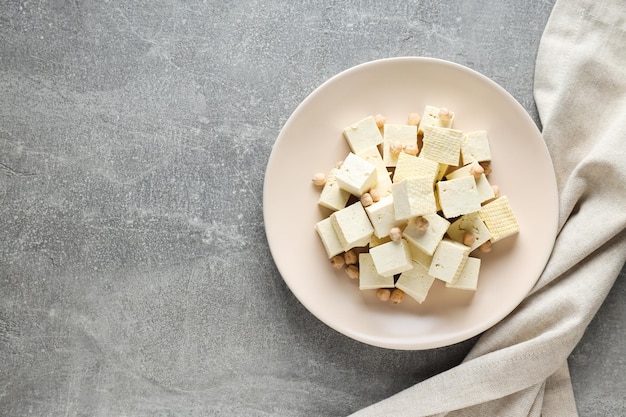 Foto componente tradicional de la cocina asiática cuajada de tofu