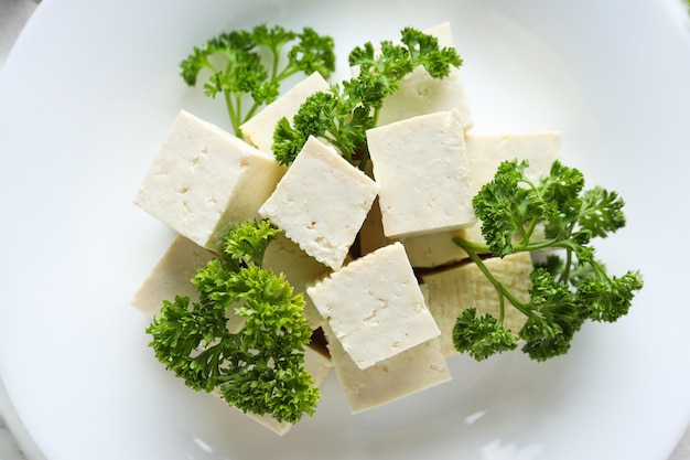 Componente tradicional de la cocina asiática Cuajada de tofu