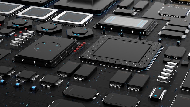 Componentes de potencia informática en un chip el concepto de tecnología informática de próxima generación