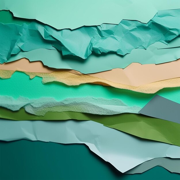 Foto composição abstracta de água de mar com papéis de cor