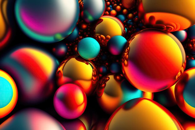 Composição abstrata com bolas em tamanhos diferentes