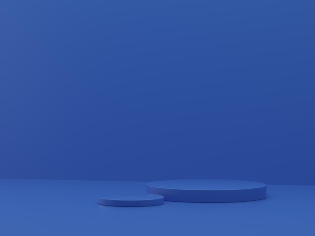 Foto composição abstrata do pódio azul para apresentação do produto 3d render ilustração 3d