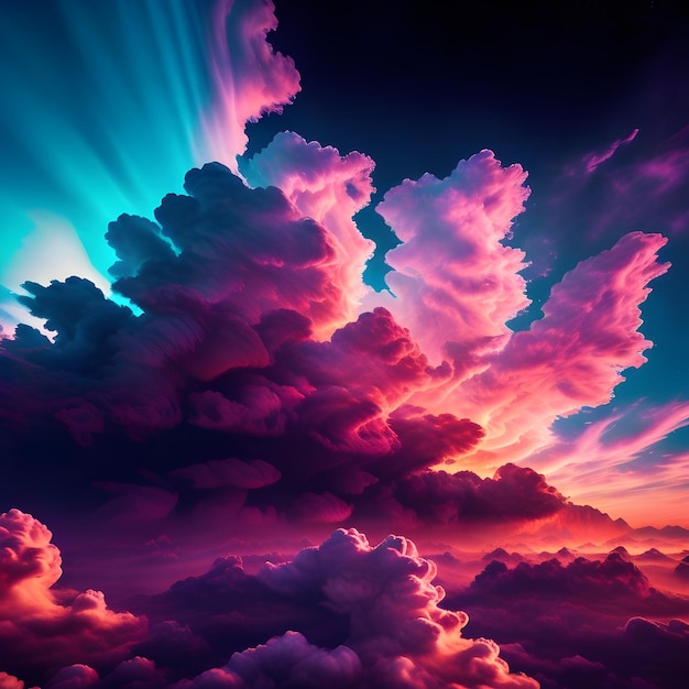 Composição colorida do fundo do céu da natureza