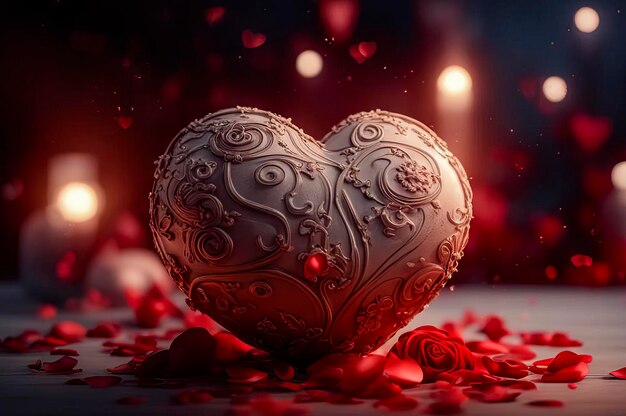 Composição colorida, simbolismo e romance do amor 14 de fevereiro Dia dos Namorados