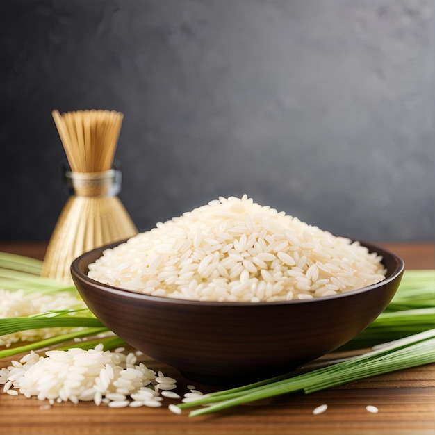 Foto composição com arroz e arco