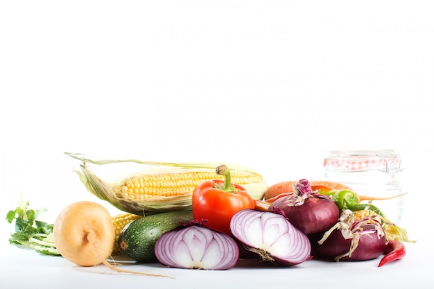 Foto composição com legumes closeup