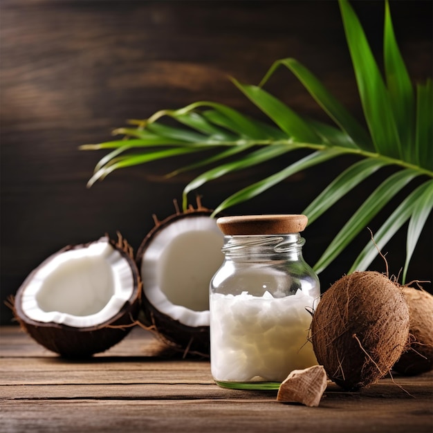 Composição com óleo de coco orgânico natural