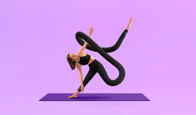 Foto composição com pessoa com pernas flexíveis para o dia internacional de yoga