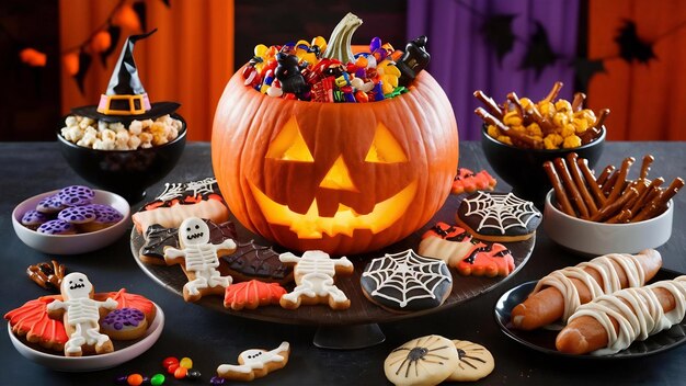 Composição de alimentos para festas de Halloween