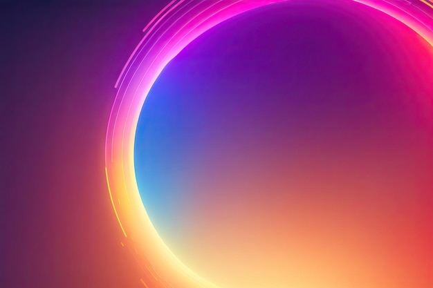 Composição de brilho neon design de plano de fundo gradiente circular ai generativo