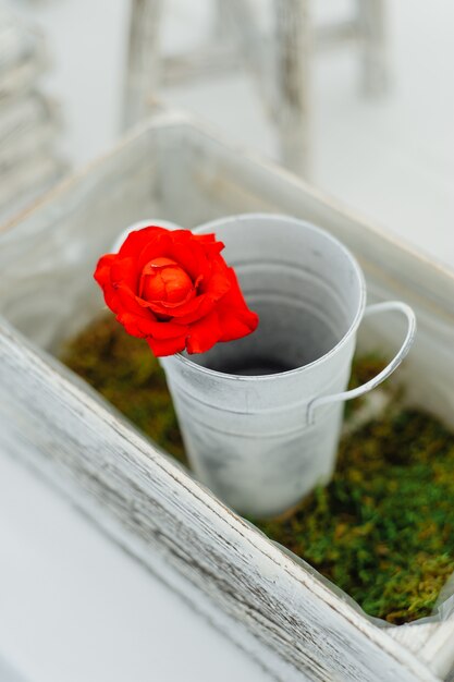 Composição de flores no restaurante