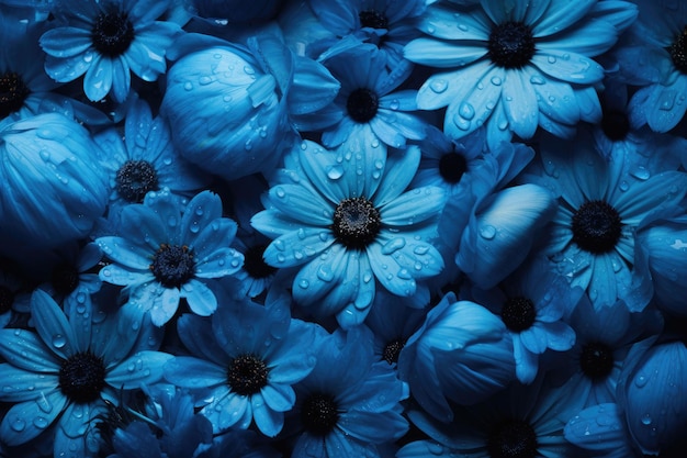 Composição de flores para Blue Monday