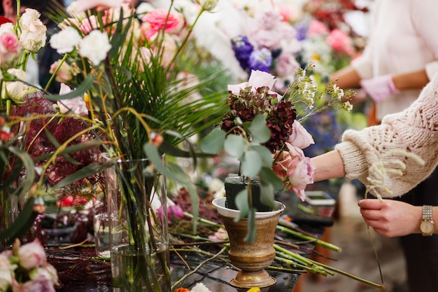 Composição de flores.