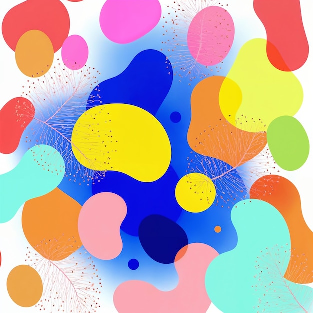 Composição de formas abstratas coloridas