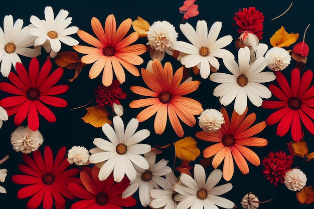 Foto composição de fundo de lindas flores