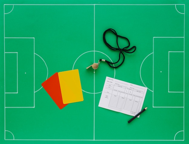 Composição de futebol com conceito de árbitro