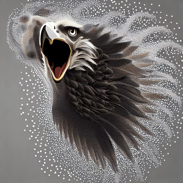 Composição de ilustração do vetor de partículas Eagle