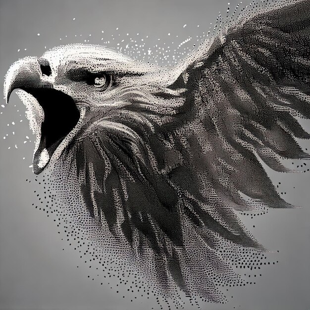 Composição de ilustração do vetor de partículas Eagle