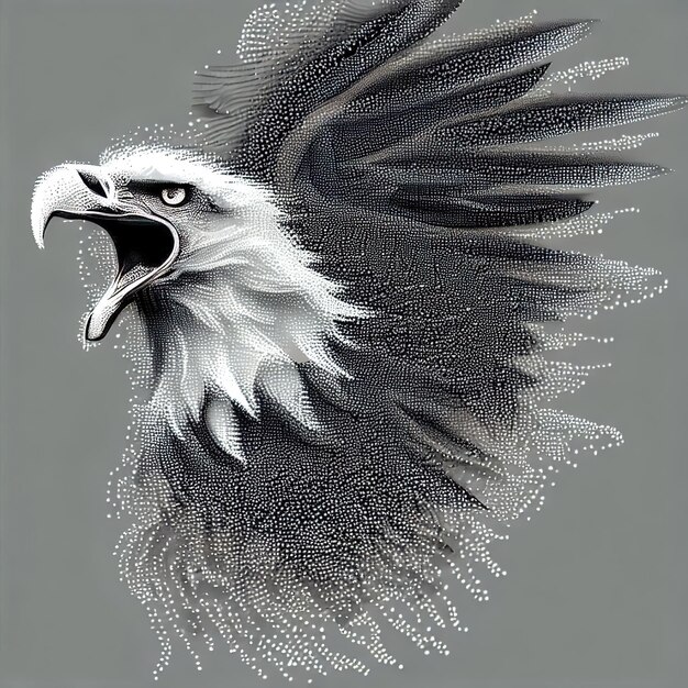 Composição de ilustração do vetor de partículas Eagle